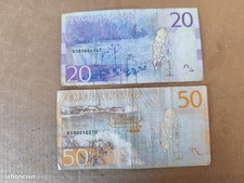 Suede, 2 billets de 20 et 50 kronor, voir scan