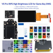 V5 Pro OSD Menu IPS Backlight LCD Screen Kit+Pre-cut Shells W/Battery For GB DMG