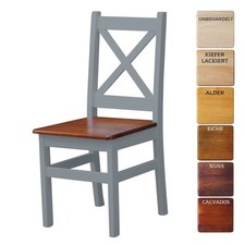 Chaise grise neuve BOIS DE PIN MASSIF - NEUF miel style campagnard BOIS MASSIF