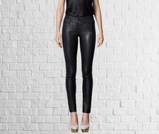 Pantalons En Cuir Noir Pour