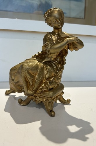 Ancien bronze femme doré - bronze,