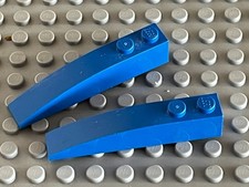 2 x LEGO Blue Slope Curved 6x1