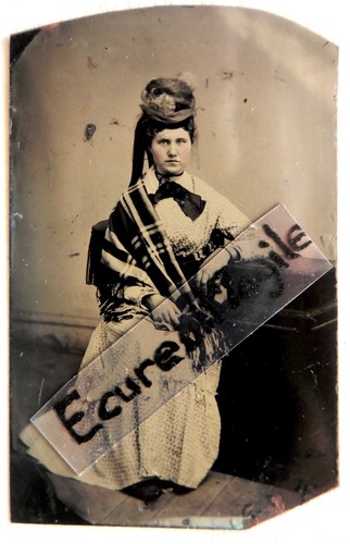 Ferrotype photo jeune femme - jeune,