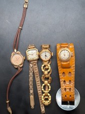 Lot x4 Montres Lip Dauphine De Dame Plaqué Or