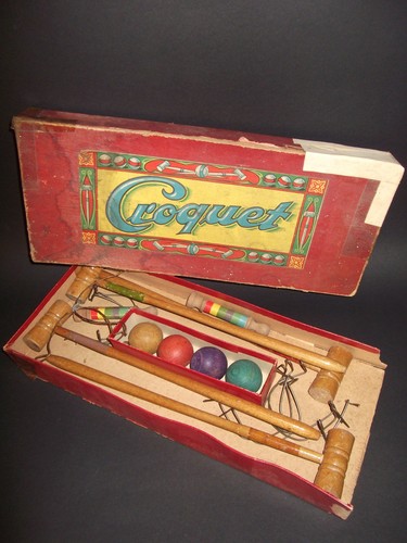 Jeu ancien bois croquet - bois,