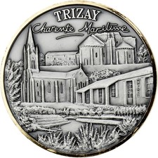France, Médaille, Ville de Trizay, Charente Maritime, Métal Argenté, J.