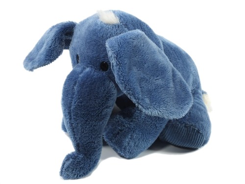 Doudou peluche éléphant bleu