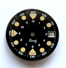 Dial cadran 11 1/2 Harley 375 Ronda QUARTZ skin diver WATCH Zifferblatt 28,5 mm