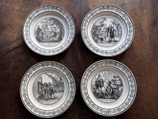4 ASSIETTES DECOR MYTHOLOGIQUE HISTOIRE DE TELEMAQUE FAIENCE DE MONTEREAU XIXème