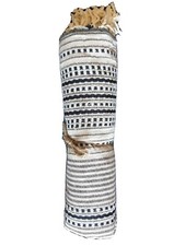 DRAP DE PLAGE, FOUTA. 100x200cm. NEUVE, RAYURES BEIGE MARRON NOIRE.. 100 % COTON