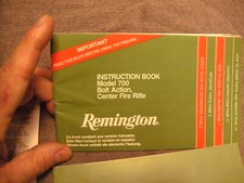 Remington 700 Bolt Action Owners Instruction Manual & other Papers 