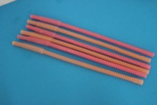 NEW Tupperware LONG Whistle STRAWS *Sheer PINK & Sheer PEACH* Set of 6