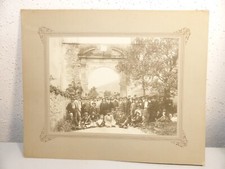  PHOTO ANCIENNE  GROUPE portail d'entrée dans le bourg de Murbach Alsace 1920 