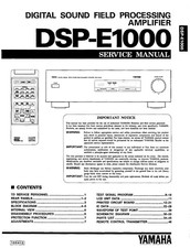 Service Manuel D'Instructions pour Yamaha DSP-E1000
