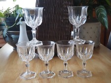 6 verres à vin rouge en cristal d'Arques modèle Chaumont  Hauteur 13,5 cm. TBE