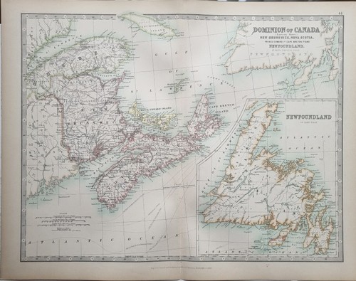 1891 ancien carte dominion - 1891,