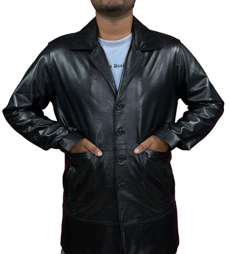 Manteau long homme - noir, 3/4