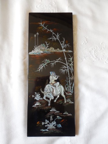 Panneau asiatique laque et - asiatique,