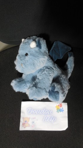 Doudou peluche dragon bleu - doudou,