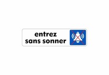 Autocollant sticker signalisation plaque porte panneau entrez sans sonner