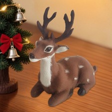 Décoration de Noël : figurine de cerf mignon pour vitrine, fête ou maison.