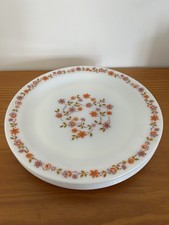 Lot De 4 Plats De Services 28,5 Cm ARCOPAL SCANIA orange vintage années 70's