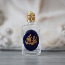 5.7 cm, miniature de parfum vide, décor porcelaine scène galante de Fragonard