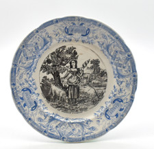 Sarreguemines assiette parlante Jeanne D'Arc n°1 french ceramic plate