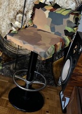 TABOURET DE BAR METAL design Crée Par FRÉDÉRIC DRUOT  TISSU CHRISTIAN LACROIX