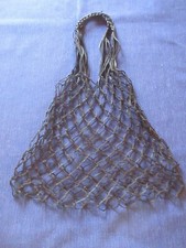 Sac à provisions courses filet synthétique noir   ancien  vintage