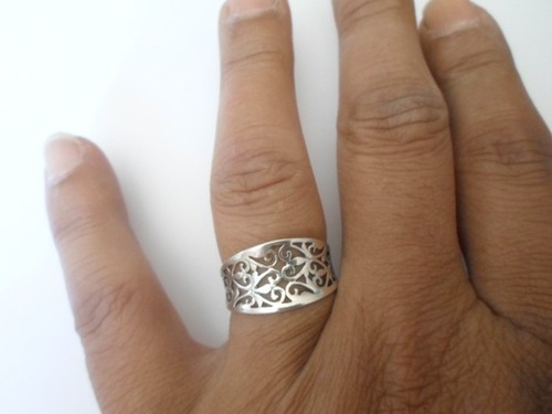 Bague argent massif - en,