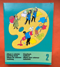 HERGE TINTIN ALBUM A COLORIER 2 CASTERMAN 1976 QUASI NEUF