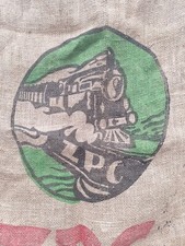 ANCIEN SAC EN TOILE DE JUTE ZPC TRAIN LOCOMOTIVE  
