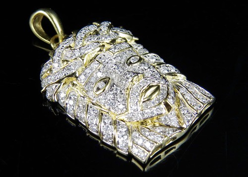Men 10k yellow gold jesus - yellow,