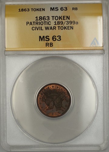 1863 patriotic civil war token - patriotic,