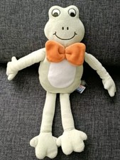 1778🌟Doudou peluche Grenouille vert Nœud Orange SUCRE D'ORGE