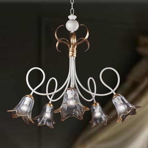 Lustre fer forgé ivoire - fer, et