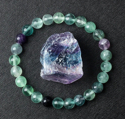 Bracelet perles fluorite - de,
