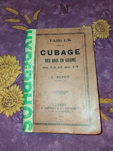 Livret tables pour cubage - livret,
