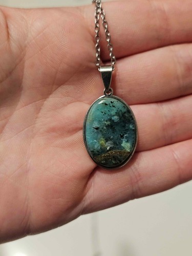 Natural chrysocolla oval - natural,