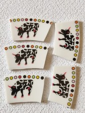 Mosaïque - Tesselles D Assiettes En Porcelaine - Cabochons Vaches