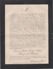 1882 Faire-part décès Alain-Gabriel-Ulric de RUNE - Warsy (Somme) - Paris.