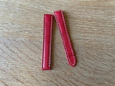 Bracelet En Cuir CARTIER - Rouge Véritable 13 Mm - Collectionneurs De Montres