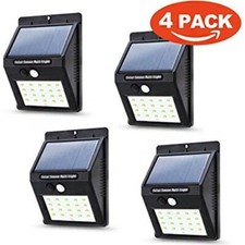 Lampe Solaire Extérieur 4 Pack 20 Led Éclairage Étanche détecteur Mouvement 