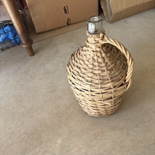 BONBONNE DAME JEANNE VERRE OSIER VINTAGE