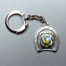 Furtwangen im Schwarzwald. Travel Souvenir Key Ring. Enamel Coat of Arms Medal.