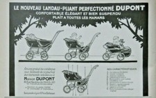 PUBLICITÉ DE PRESSE 1926 LANDAU-PLIANT EN BOIS PERFECTIONNÉ DUPONT