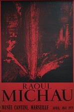 Raoul Michau Affiche Expo 1975 Musée Cantini Marseille exhibition poster 
