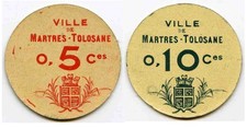MARTRES TOLOSANE * NECESSITES  *  5 C et 10 C * BONS de la VILLE * HAUTE GARONNE