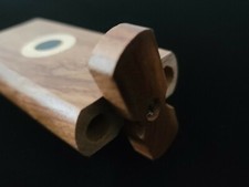 Naturel Bois Incrustation Herbe Spice Tabac Boîte Étui Rangement à Main Sculpté